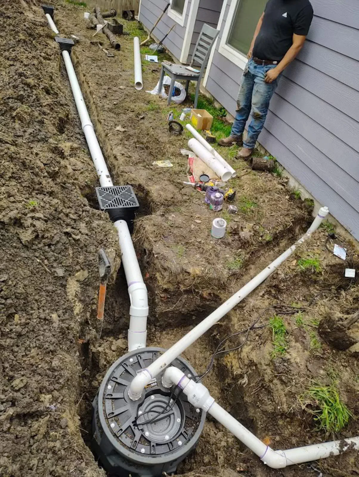Drain and sump work